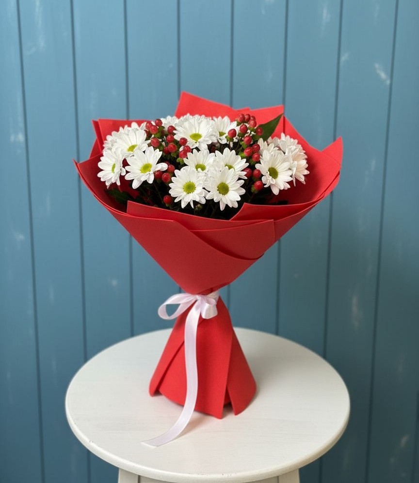 Букет цветов из: Хризантемы в Высоком