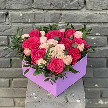 Цветочная композиция из Розы в коробке в Высоком