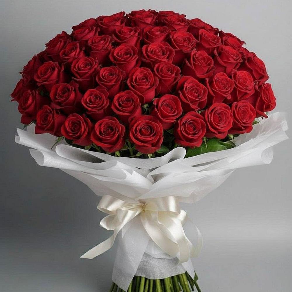 Букет 101 Красная роза Блэк Мэджик в Высоком