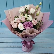 Букет цветов из:  Розы и Лизиантусы в Высоком