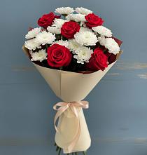 Букет цветов из:  Розы и Хризантемы в Высоком
