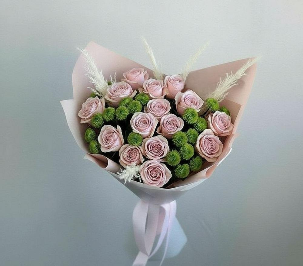 Букет цветов из: Розы и Хризантемы в Высоком
