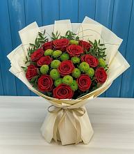 Букет цветов из:  Розы и Хризантемы в Высоком