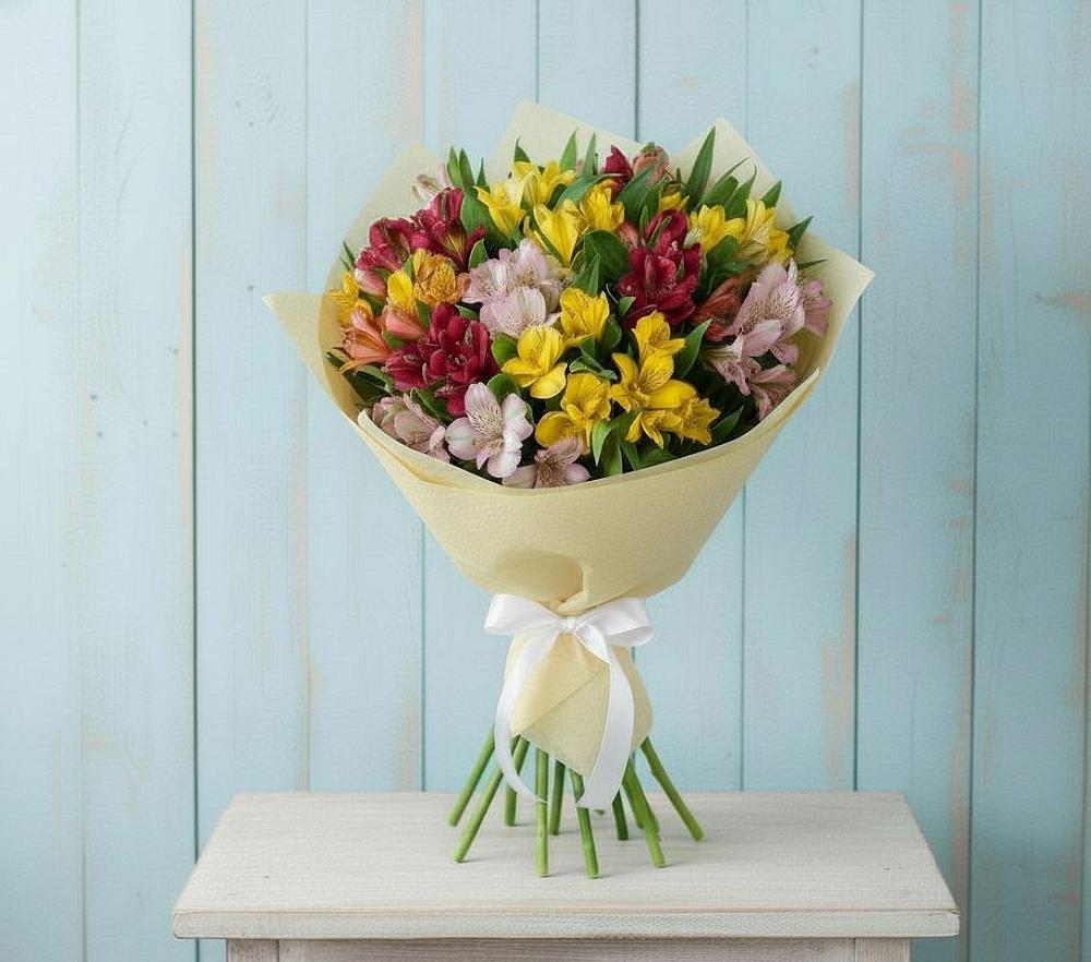 Букет цветов из: Альстромерии в Высоком